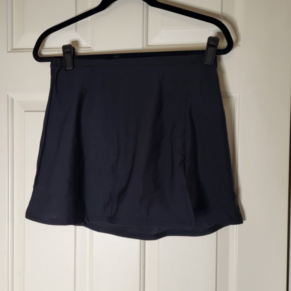 Flattering Black Swim  Skirt